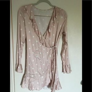 Urban Outfitters size S dress pale pink polka dots